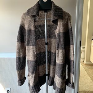 Ann Taylor Loft 2 tone cardigan sweater with pockets womens Large